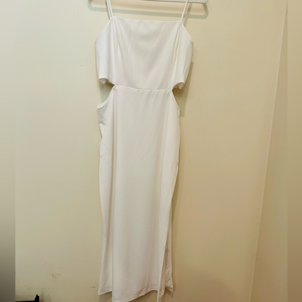 Lulus White Sleeveless Cutout Midi Dress size XL